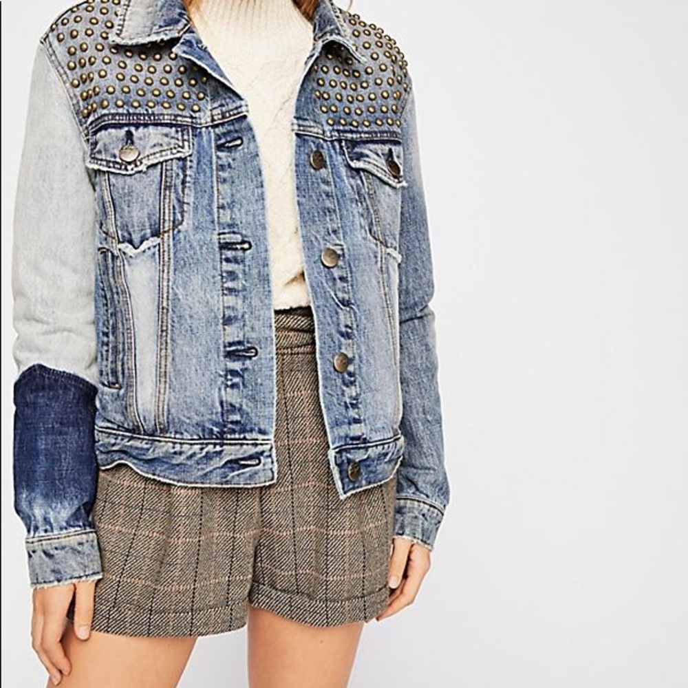 Free People Patchwork Denim Jacket